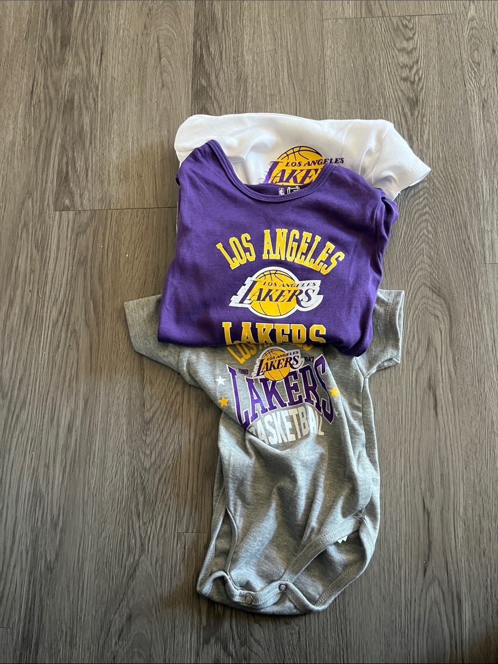 Los Angeles Lakers Infant Bodysuit Bundle - Purple, Gray, White